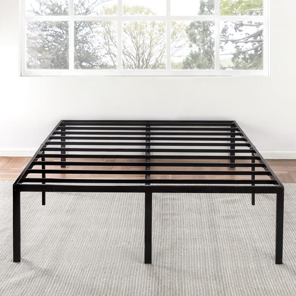Metal 18inch Platform Bed with Steel Slats By Crown Comfort Bed Bath